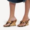 Sandales à lanières et talon compensé Gaeta pour femme, motif léopard