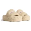 Sandales à plateforme en fourrure « Beige » 762826W2DO19796