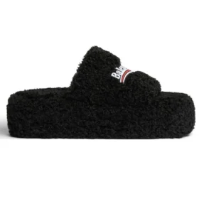Sandales à plateforme en fourrure « Black » 762826W2DO11096