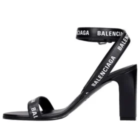 Sandales à talons avec logo sur toute la surface « Black » 630041WBAE11090