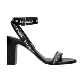 Sandales à talons avec logo sur toute la surface « Black » 630041WBAE11090