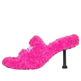Sandales à talons fourrées de 80 mm « Rose » 656632W2DO15096 Sandales à talons fourrées de 80 mm « Rose » 656632W2DO15096