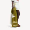 Serviette de plage pour femme en coton brossé, couleur kaki