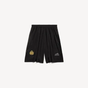 Short de football ample pour homme, noir