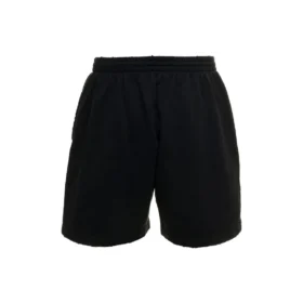 Short de survêtement brossé avec logo « Noir délavé » 676137TMVA39034