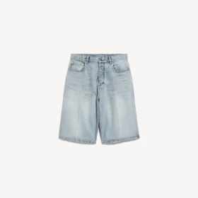 Short en denim « stay press » pour homme, bleu clair délavé