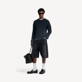 Short en denim « stay press » pour homme, noir