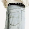 Short pour homme à ceintures, bleu clair