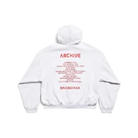 Série Music Archive : sweat à capuche zippé coupe moyenne « Light Grey Red » 744457TQVA61561 Série Music Archive : sweat à capuche zippé coupe moyenne « Light Grey Red » 744457TQVA61561