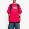 SS21 Imprimé alphabet, manches courtes, unisexe, rouge 651795TKV816295