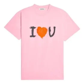 SS21 Imprimé alphabétique, manches courtes, unisexe, rose 612965TJVL51401