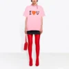 SS21 Imprimé alphabétique, manches courtes, unisexe, rose 612965TJVL51401