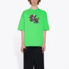SS21 Imprimé cartoon à petits motifs, manches courtes, unisexe, vert 612966TJVM93302