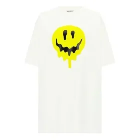 SS21 T-shirt ample à manches courtes blanc avec imprimé « Smiling Face » 641655TKVA18639