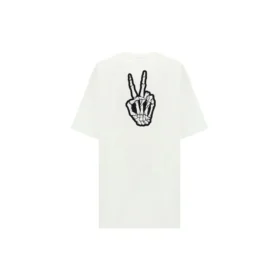SS21 T-shirt ample à manches courtes blanc avec imprimé « Smiling Face » 641655TKVA18639