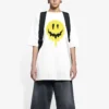 SS21 T-shirt ample à manches courtes blanc avec imprimé « Smiling Face » 641655TKVA18639