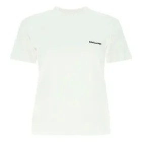 SS21 T-shirt à col rond et manches courtes avec logo, blanc 612964TJV879040