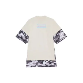 SS21 T-shirt rétro à double épaisseur, manches courtes, blanc 641584TJVI19013