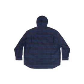 Surchemise à carreaux et capuche « Blue Navy » 720109TNM354202