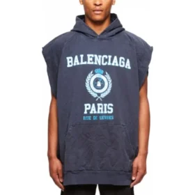 Sweat à capuche sans manches oversize « Navy » avec logo College, Est. 1917 697875TMV964140