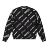 Sweat à col rond avec imprimé logo sur toute la surface « Noir Blanc » 724858T16651070