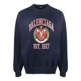 Sweat à col rond avec imprimé logo universitaire « Navy » 676629TLV908067