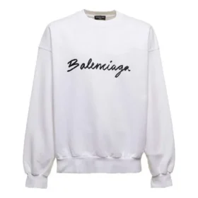 Sweat à col rond avec logo script « Blanc » 697869TMVB59040