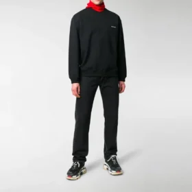 Sweat à col rond avec petit logo contrasté « Black White » 556147TYK271000