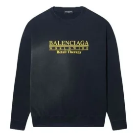 Sweat à col rond Worldwide Retail Therapy « Washed Black Yellow » 676629TLVA91361