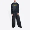 Sweat à col rond Worldwide Retail Therapy « Washed Black Yellow » 676629TLVA91361