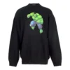 Sweat-shirt en coton à col rond et coupe carrée Balenciaga x Marvel avec imprimé Hulk « Noir » 671125TLV581000