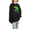 Sweat-shirt en coton à col rond et coupe carrée Balenciaga x Marvel avec imprimé Hulk « Noir » 671125TLV581000