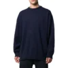Sweat-shirt en maille de cachemire à col rond et logo dans le dos « Navy » 583111T40924140