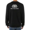 Sweat-shirt à imprimé au dos « Black White » en maille interlock 583117T14394170