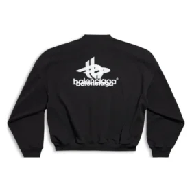 Sweat-shirt rond sport à superposition « Black White » 767860TPVF31070