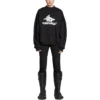 Sweat-shirt rond sport à superposition « Black White » 767860TPVF31070