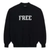 Sweat-shirt unisexe à col rond imprimé gratuit FW21, noir 652981TKVD41070