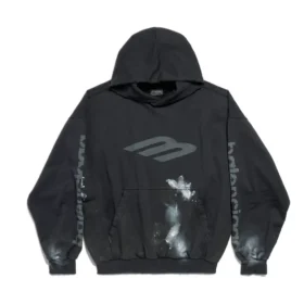 Sweats à capuche 3B Stencil, coupe moyenne « Noir » 767877TQVT71083