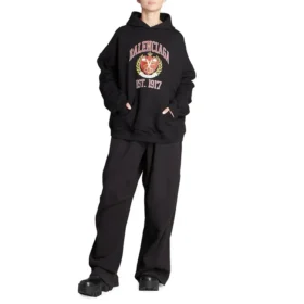Sweats à capuche ample avec logo « College » Est. 1917 « Noir » 675003TLV901076