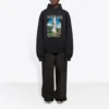 Sweats à capuche ample Balenciaga « Landscape » pour homme, noir 641679TJVH91000