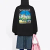 Sweats à capuche ample Classic Printing Noir 641529TJVH91000