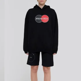 Sweats à capuche ample à motif, noir, 620947TIV801000