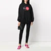 Sweats à capuche ample à motif, noir, 620947TIV801000