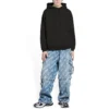Sweats à capuche avec logo, coupe moyenne « Washed Black » 600583TLVB81146