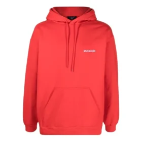 Sweats à capuche avec logo dans le dos, coupe classique « Bright Red » 600583TMVF53168