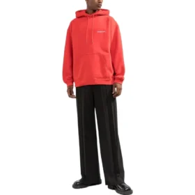 Sweats à capuche avec logo dans le dos, coupe classique « Bright Red » 600583TMVF53168