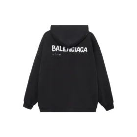 Sweats à capuche Balenciaga dessiné à la main, coupe moyenne « Noir » 600583TOVO61070