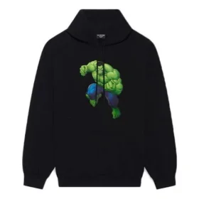 Sweats à capuche Balenciaga x Marvel Hulk, coupe moyenne « Noir » 600583TLV581000