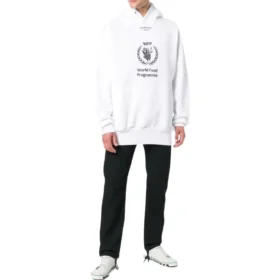 Sweats à capuche Balenciaga x Programme alimentaire mondial « Blanc Noir » 541870TCV343307