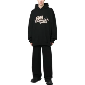 Sweats à capuche « Black » coupe large avec BB Icon dessinée à la main 620973TNVQ11059